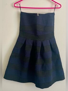 🤠 Pimkie Strapless Navy and Black Pleated A-Line Dress 🤠